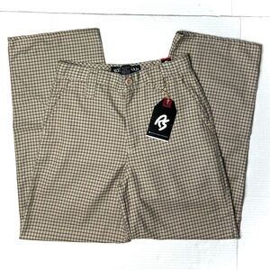 Red Snap Womens‎ 14 Chino Pants Tan Plaid Checkered Straight Leg Vintage Y2K 90s